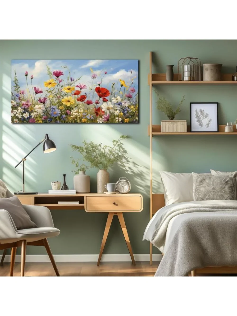 Colorful Flower Wall Art for Bedroom Decor | Teen Girl Artwork | Vibrant Home